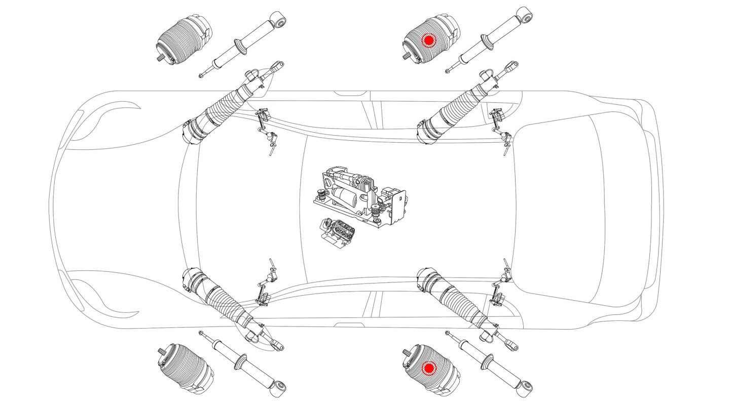 Cadillac XTS 2013-2019 Diagramm der Luftfederung
