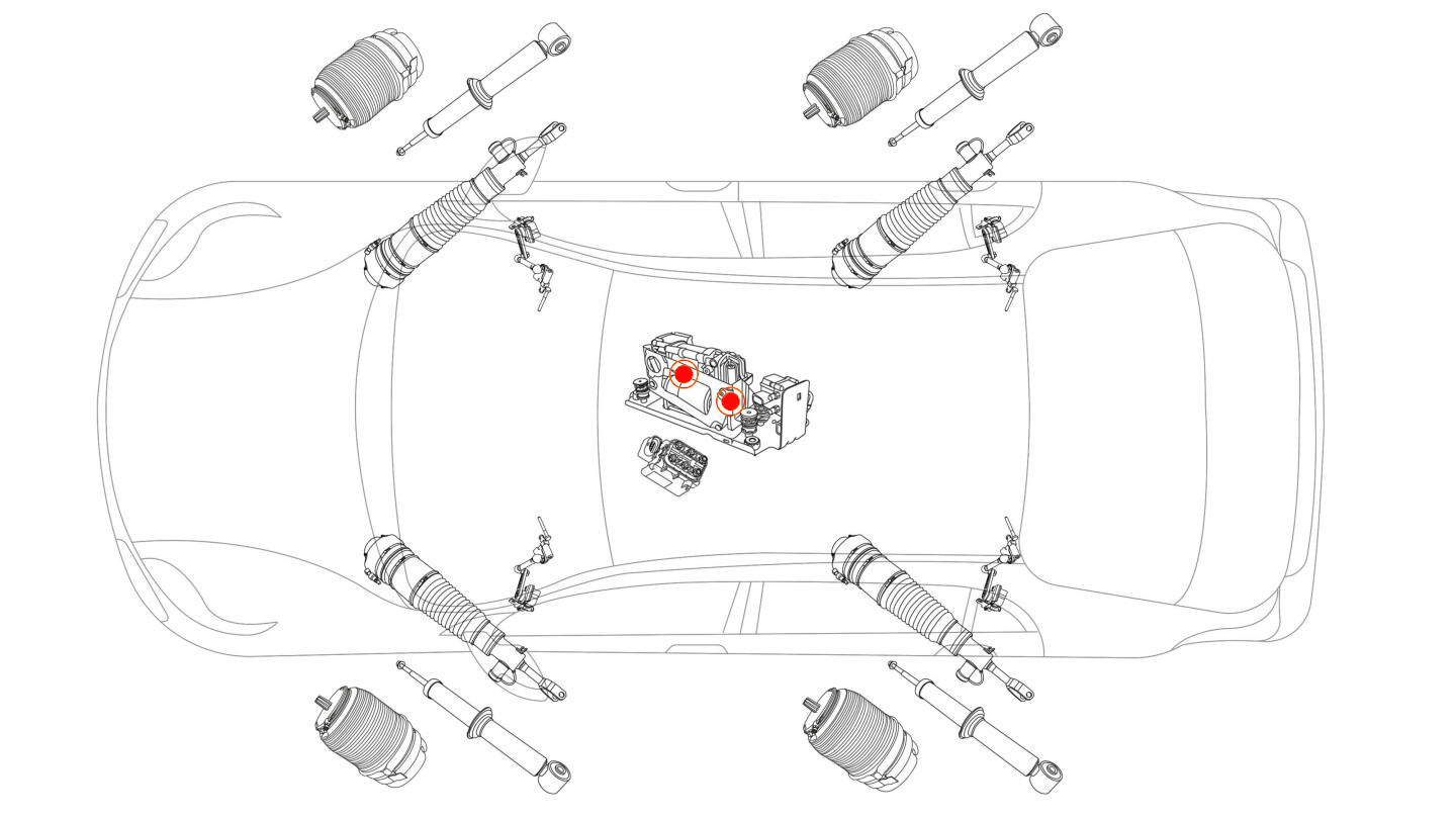Volkswagen Crafter 2010-2022 Diagramm der Luftfederung