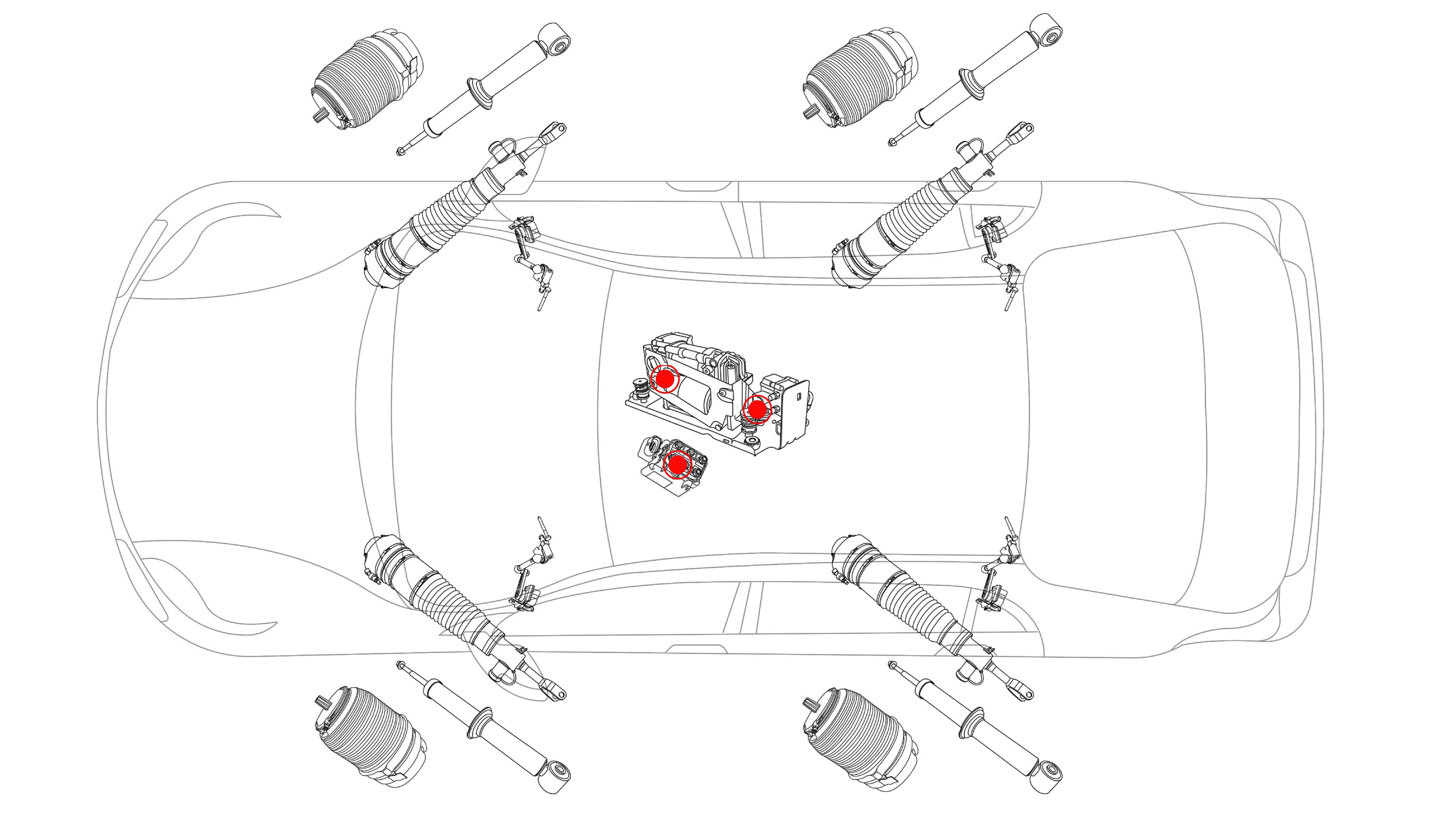 Audi Q5 FY 2017-2022 Diagrama de suspensión neumática