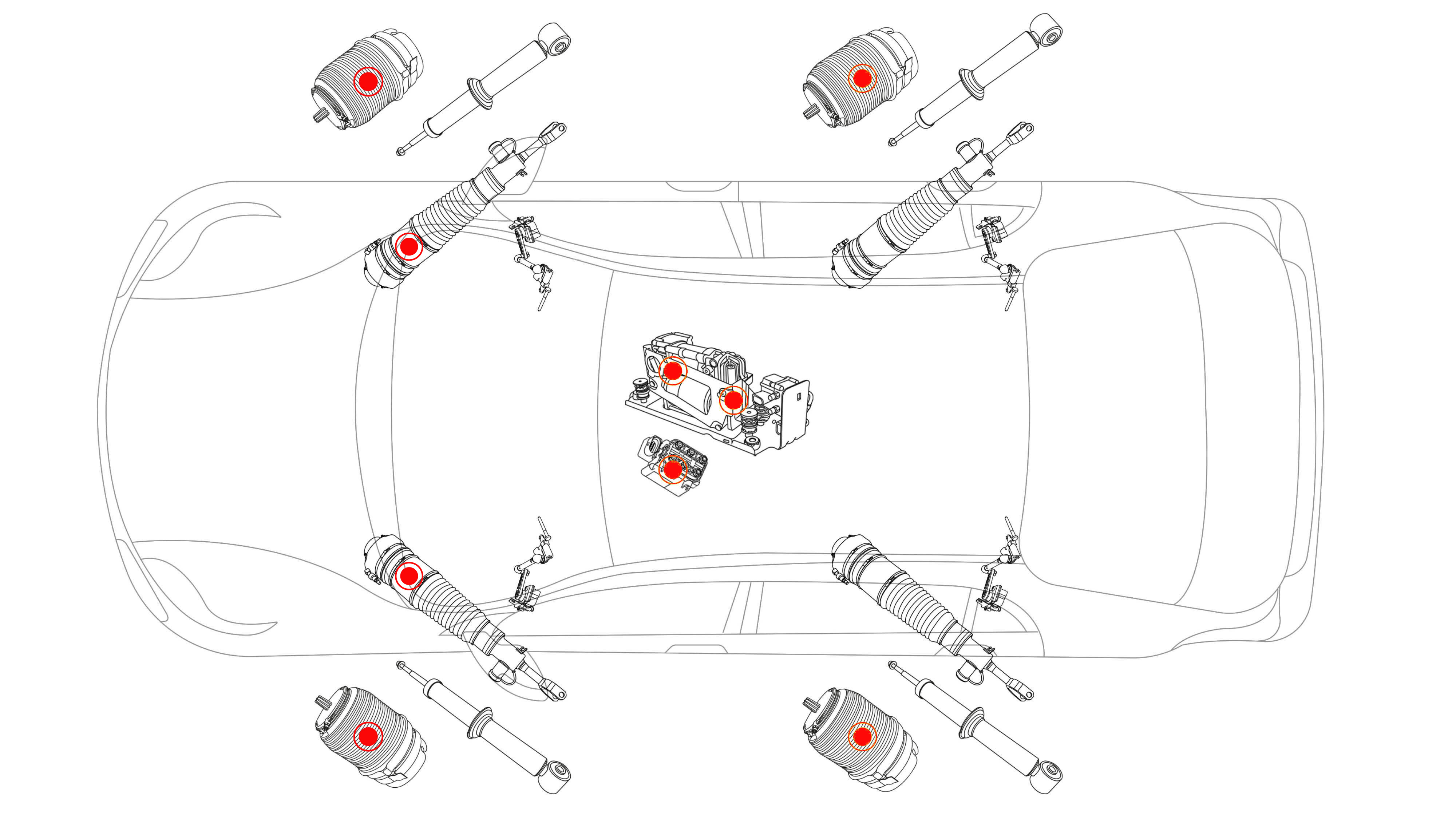 Audi Q7 4M 2016-2022 Diagramm der Luftfederung