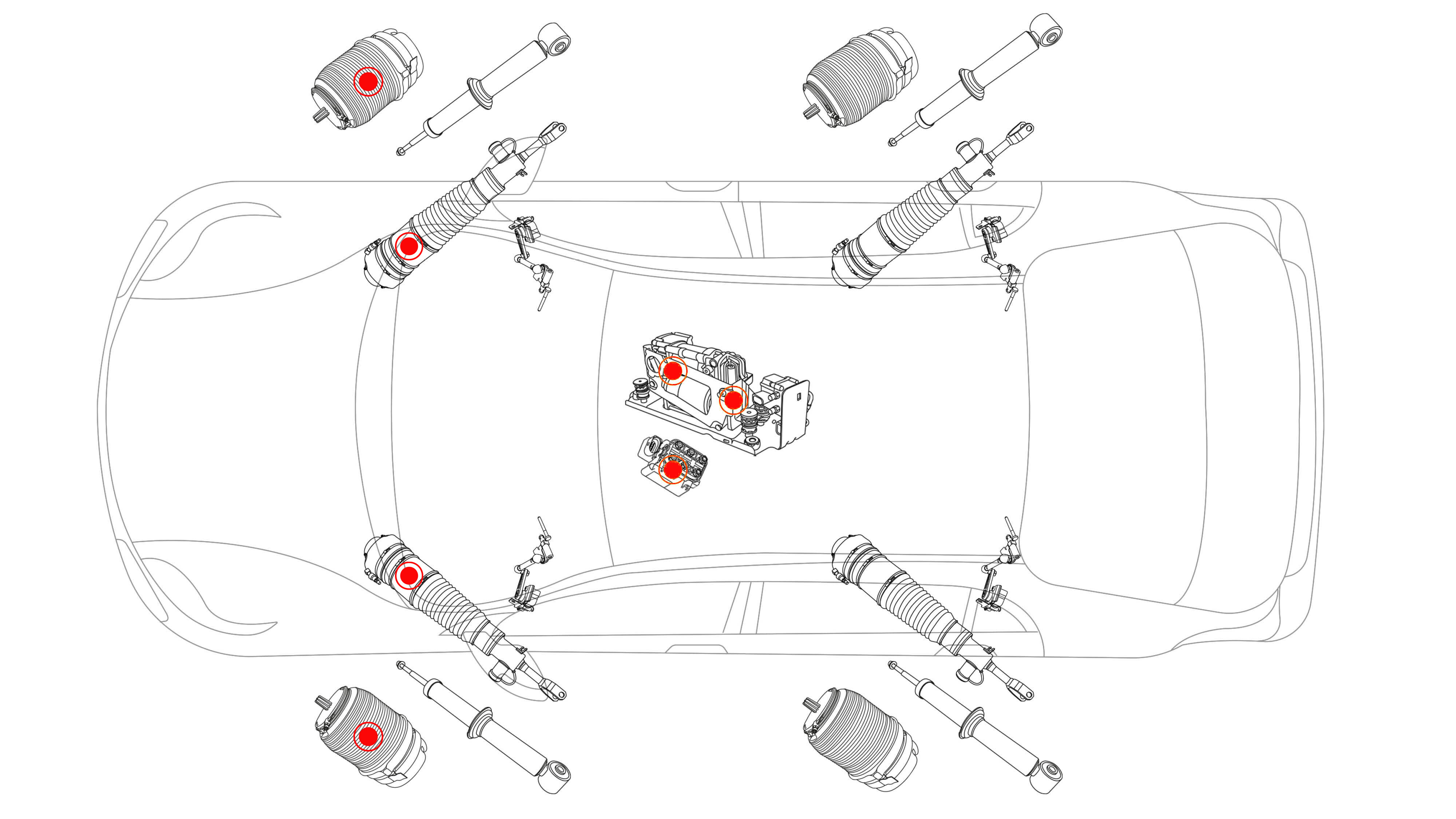 Audi Q8 4M 2018-2022 Diagramm der Luftfederung