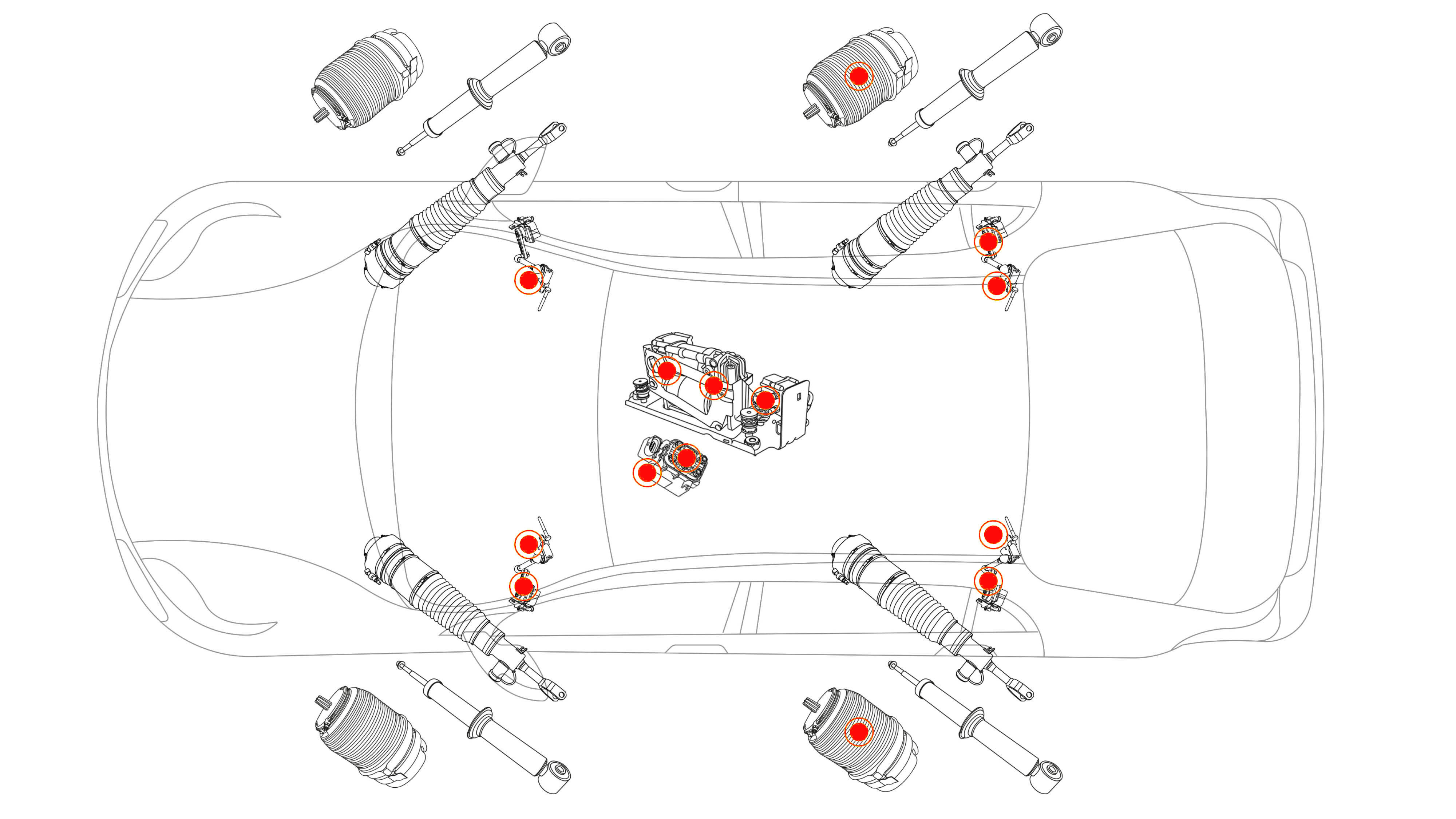 Audi RS6 C7 / 4G 2012-2018 Diagramm der Luftfederung