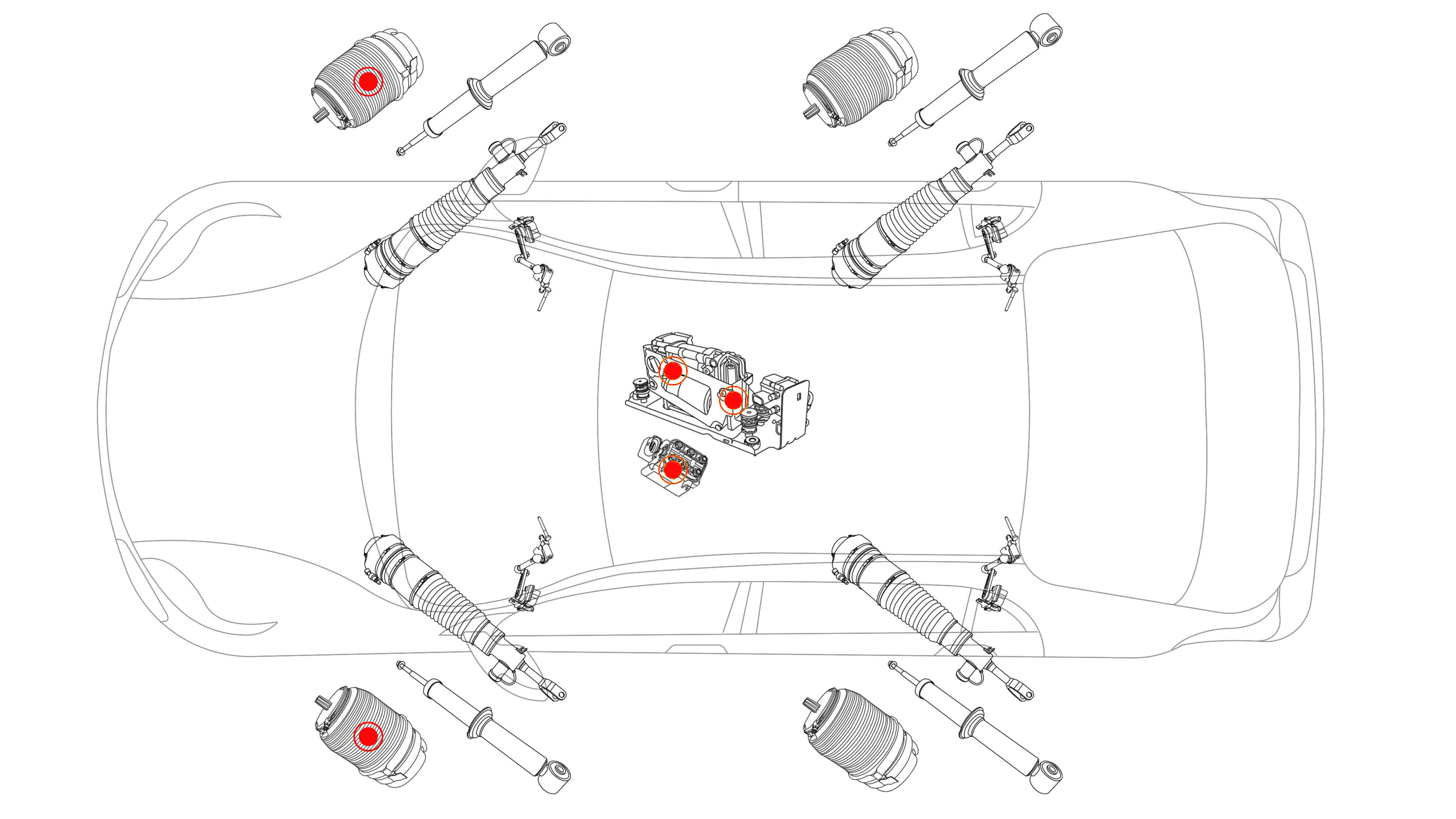 Audi RS Q7 4M 2016-2022 Diagramm der Luftfederung