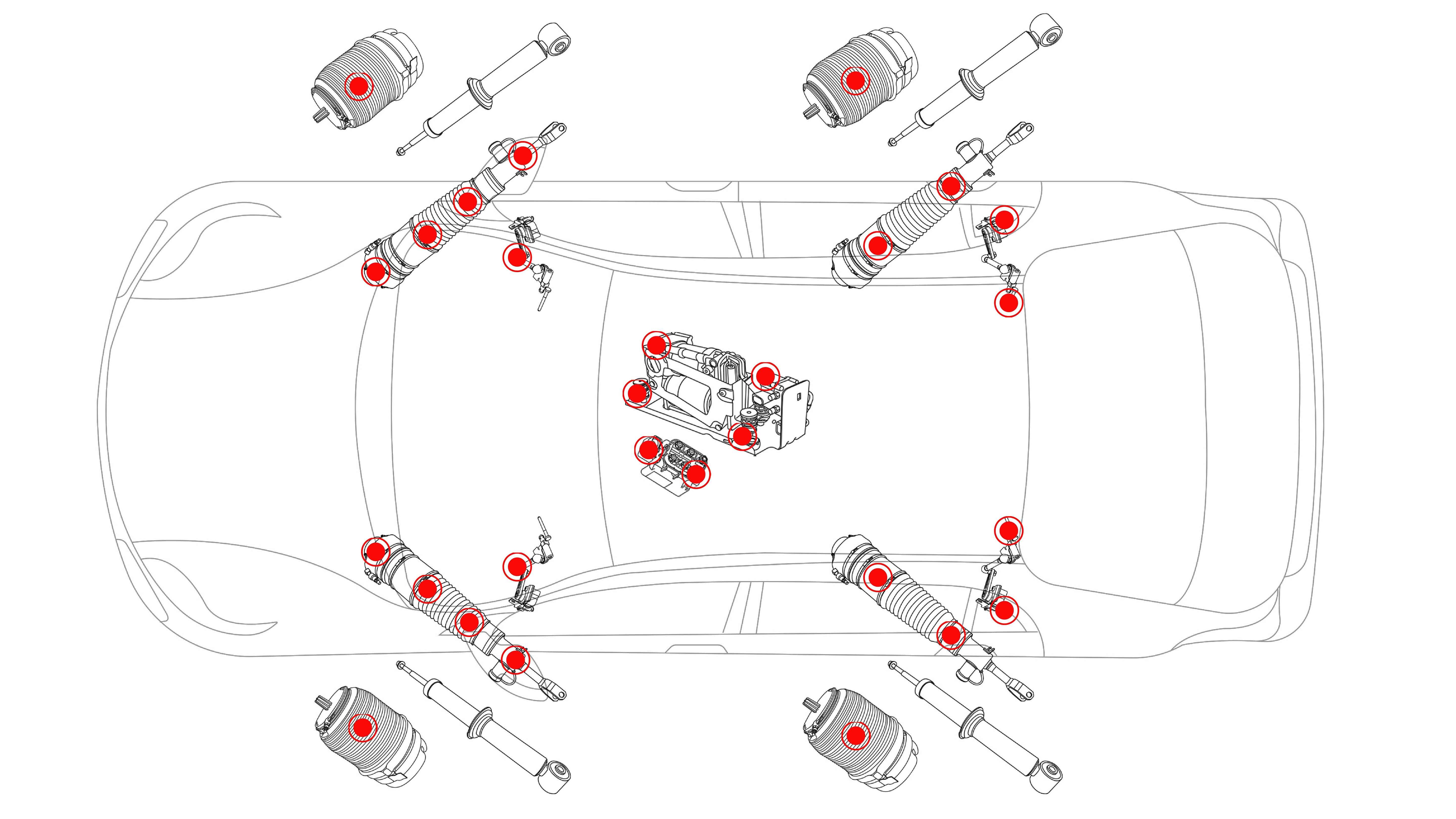 Audi S8 ( D4 / 4H )  2010-2018 Diagramm der Luftfederung