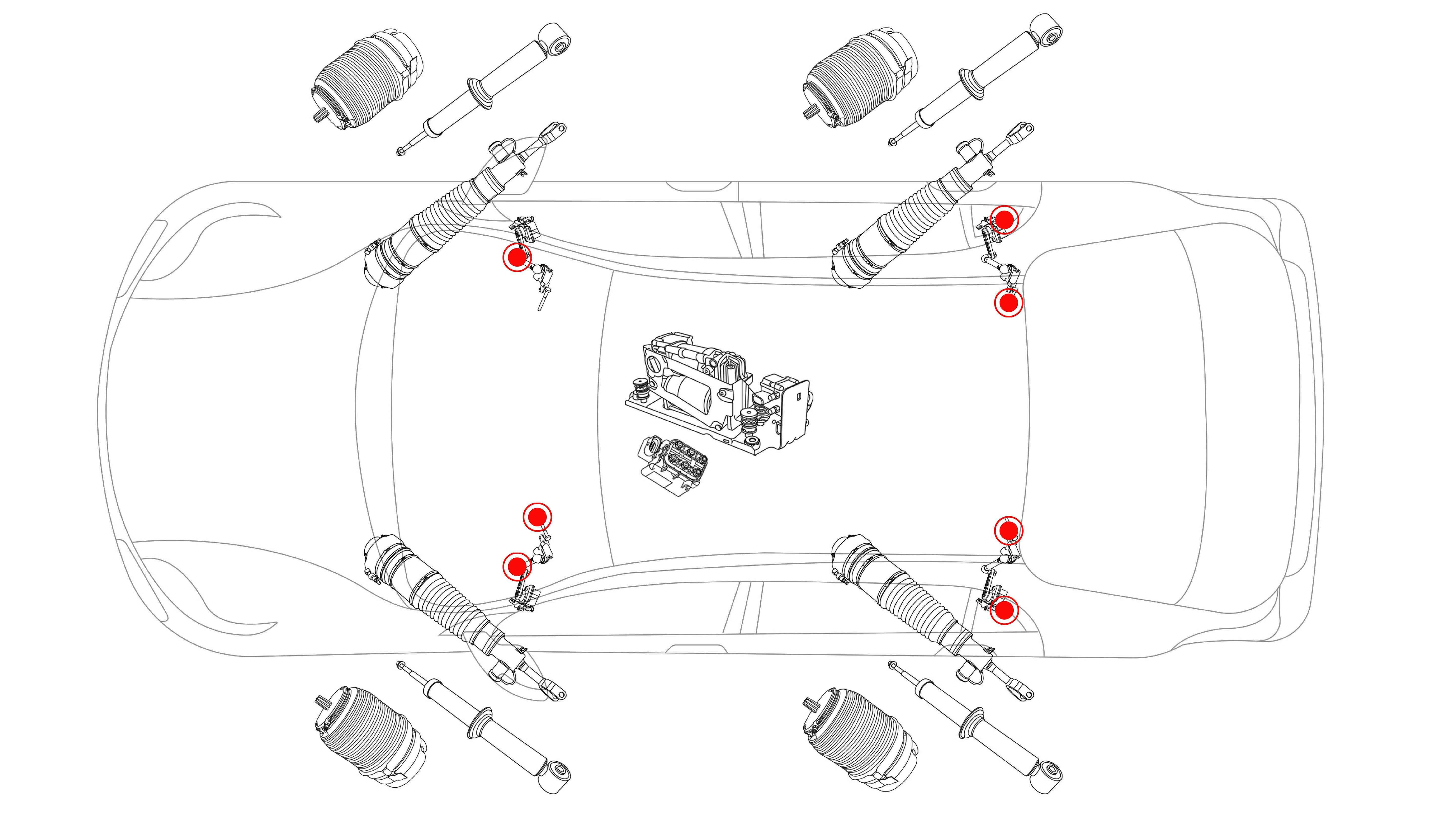 Audi SQ5 8R 2008-2017 Diagrama de suspensión neumática