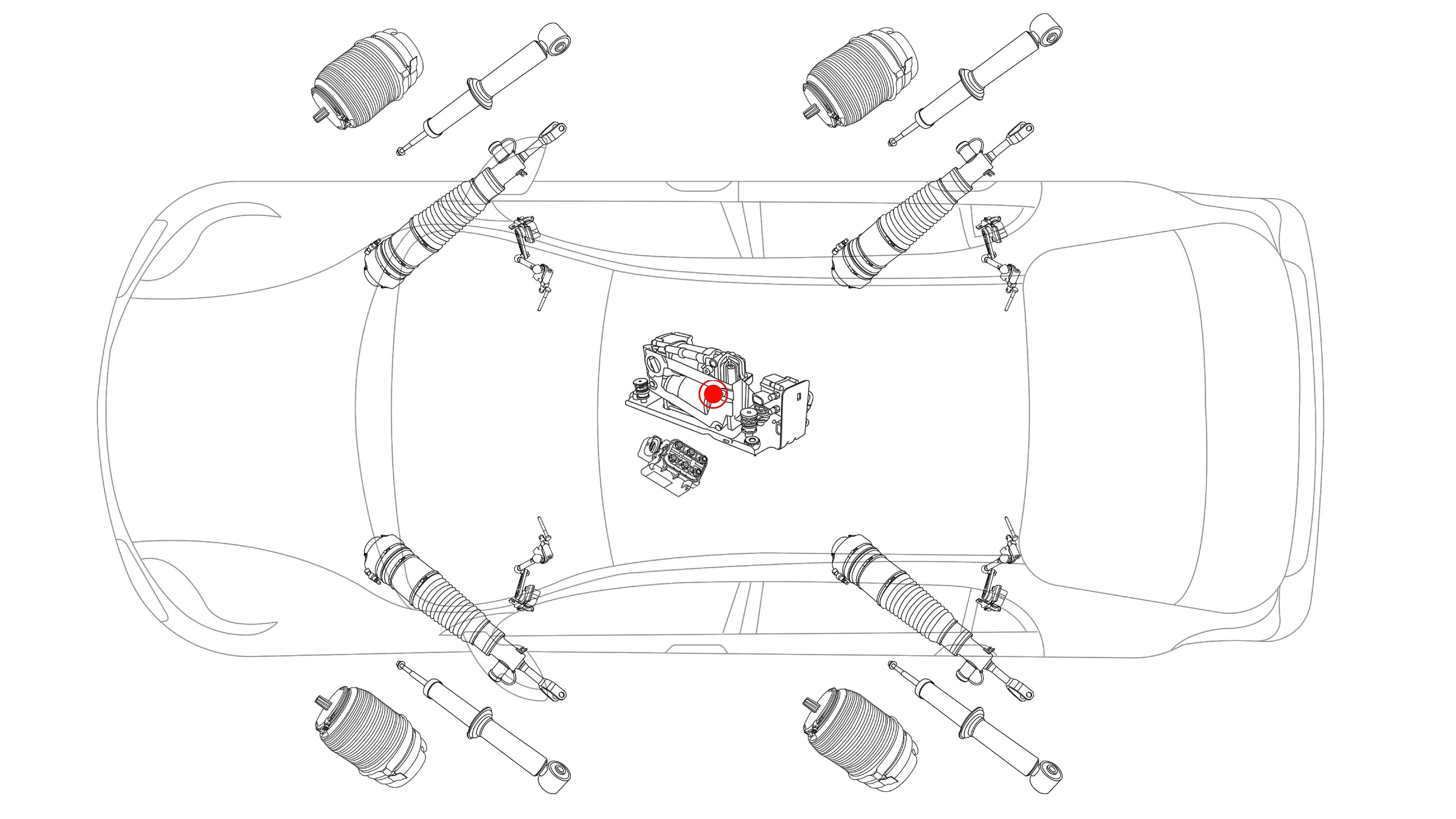 Lexus RX350 2009-2014 Diagramm der Luftfederung