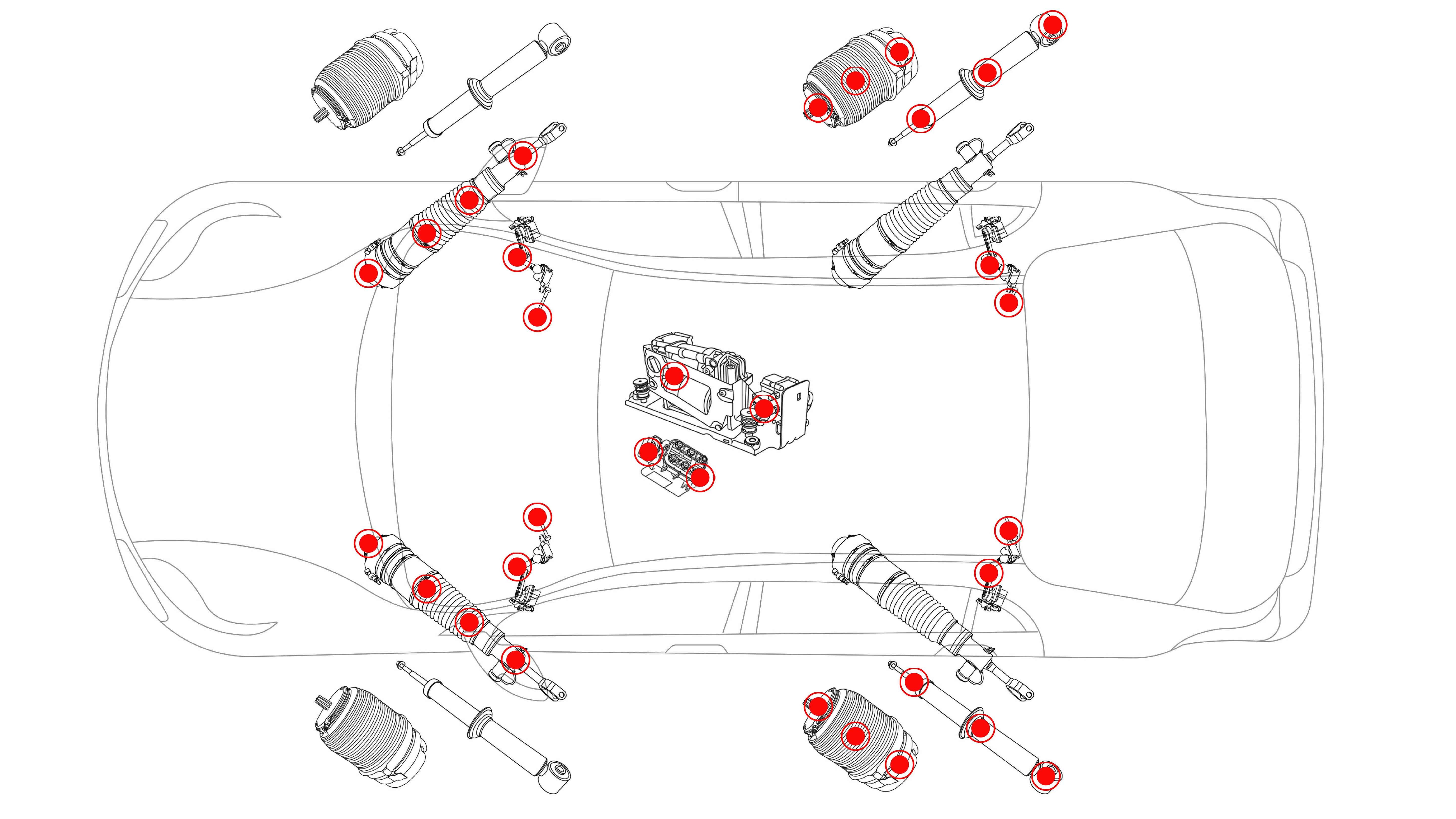 Mercedes-Benz GLE C292 2015-2019 Diagramm der Luftfederung