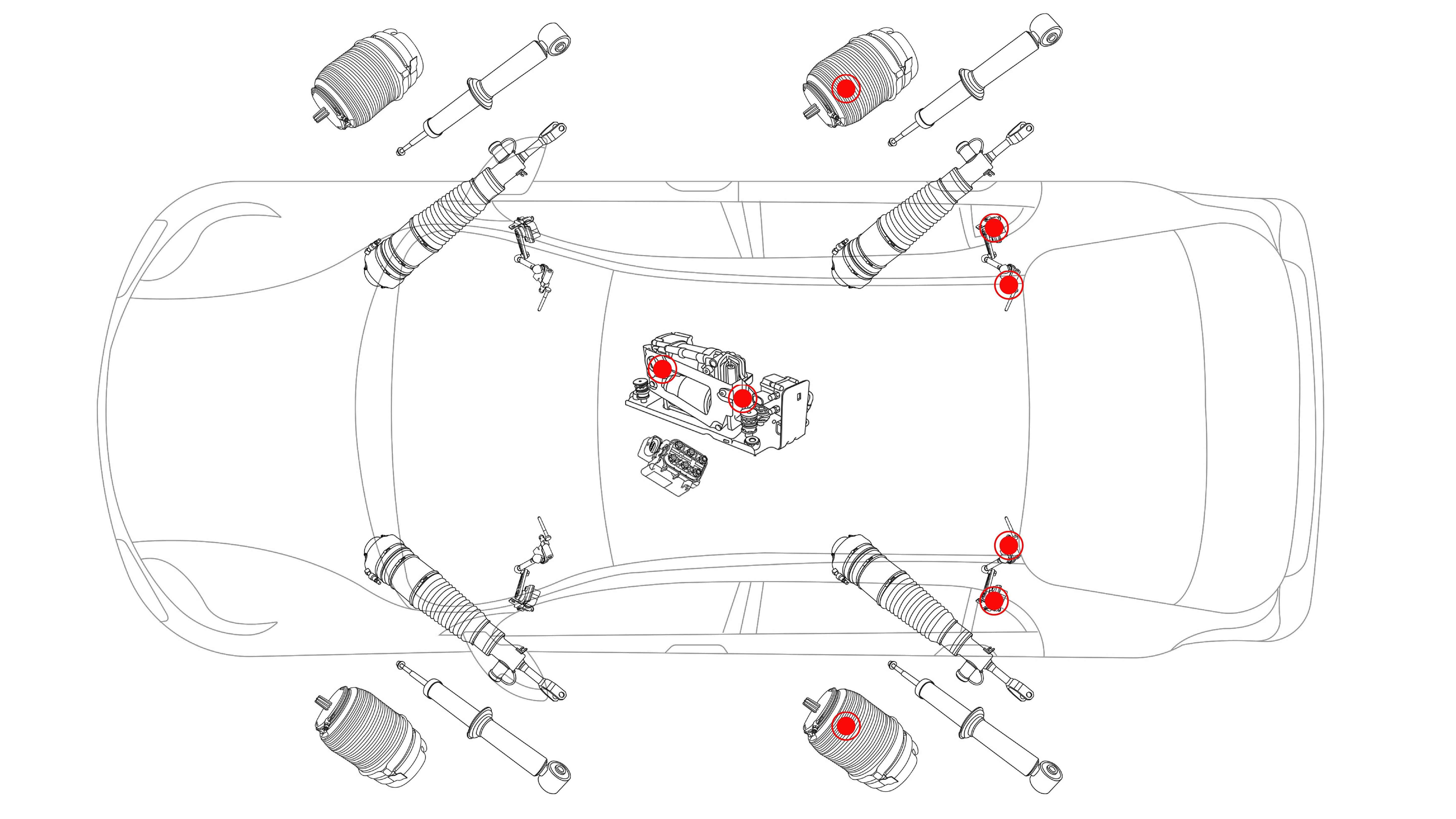 Toyota 4Runner 2003-2009 Diagramm der Luftfederung