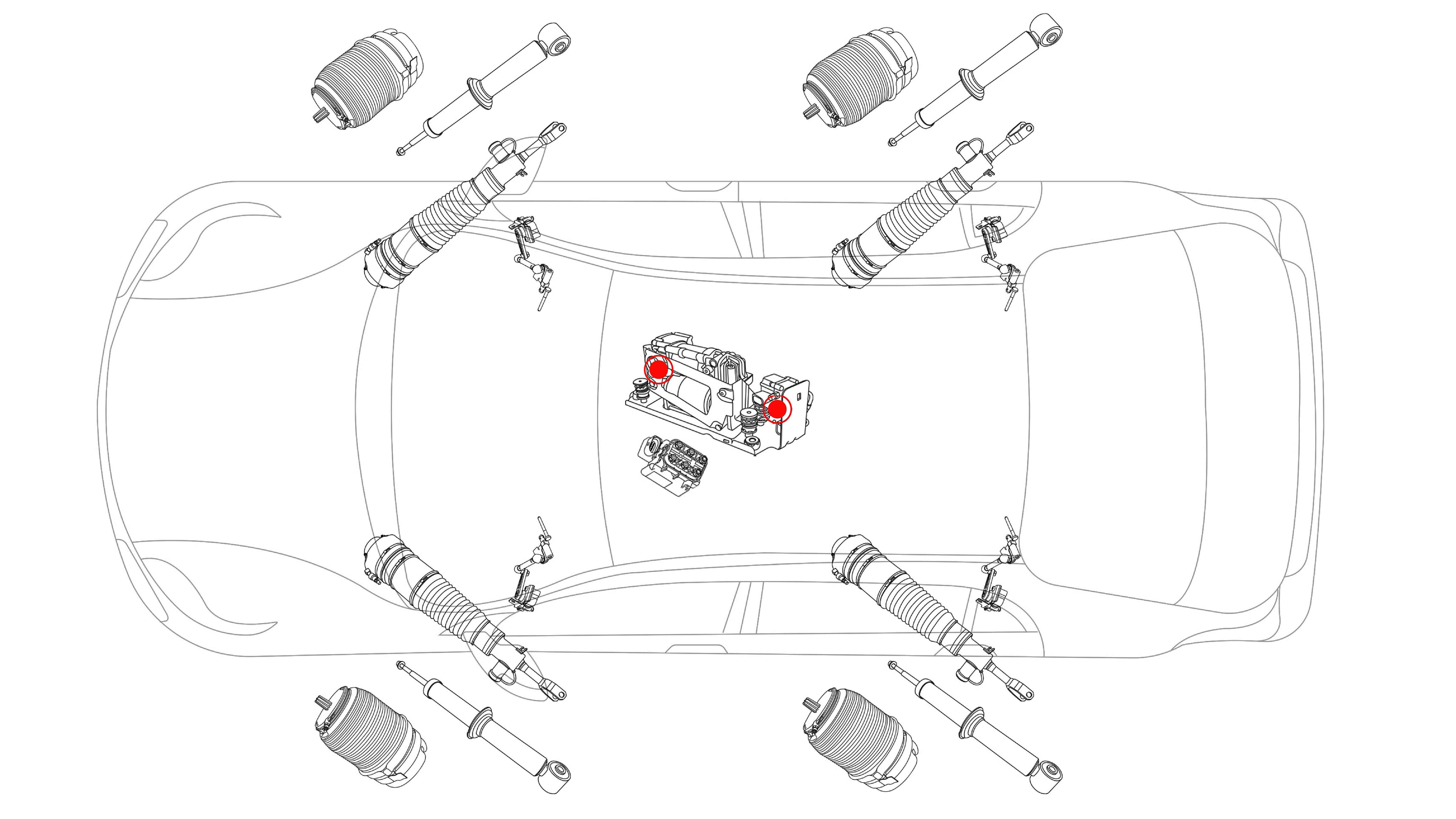 Volkswagen Caddy III 2004-2015 Diagramm der Luftfederung